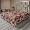 thumbnail image 1 of Ambesonne Floral Design Flat Bedding Sheet Soft Top Sheet, Retro Flowers Petals, Queen, Plum Pale Olive Green, 1 of 1