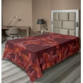 thumbnail image 1 of Ambesonne Floral Design Flat Bedding Sheet Soft Top Sheet, Spots Simple Flowers, Twin XL, Dark Coral Vermilion Ruby, 1 of 1