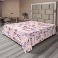 thumbnail image 1 of Ambesonne Floral Design Flat Bedding Sheet Soft Top Sheet, Springtime Flowers, Queen, Rose Lavender Maroon, 1 of 1