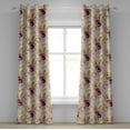 thumbnail image 1 of Ambesonne Floral Design Grommet Curtain, Bloom Vintage Neutral, 50"x120", Eggplant Lilac Champagne, 1 of 1