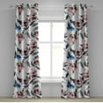 thumbnail image 1 of Ambesonne Floral Design Grommet Curtain, Blooming Branches Art, 50"x72", Dimgray Rose and Blue, 1 of 1