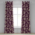 thumbnail image 1 of Ambesonne Floral Design Grommet Curtain, Bohemian Flowers Art, 50"x108", Dark Magenta Cream, 1 of 1