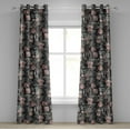 thumbnail image 1 of Ambesonne Floral Design Grommet Curtain, Contemporary Flowers, 50"x72", Laurel Green Blush, 1 of 1