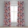 thumbnail image 1 of Ambesonne Floral Design Grommet Curtain, Delicate Rose Artwork, 50"x120", Coral Blush Dark Lavender, 1 of 1