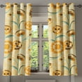 thumbnail image 1 of Ambesonne Floral Design Grommet Curtain, Geometric Blooms Art, 50"x63", Marigold Seafoam, 1 of 1