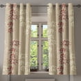 thumbnail image 1 of Ambesonne Floral Design Grommet Curtain, Japan Simple Flowers, 50"x60", Pale Khaki Burgundy Rose, 1 of 1