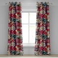 thumbnail image 1 of Ambesonne Floral Design Grommet Curtain, Jumble Cactus Flowers, 50"x96", Dark Coral Laurel Green, 1 of 1