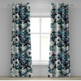 thumbnail image 1 of Ambesonne Floral Design Grommet Curtain, Modern Boho Stems Art, 50"x120", Seafoam Off White Indigo, 1 of 1