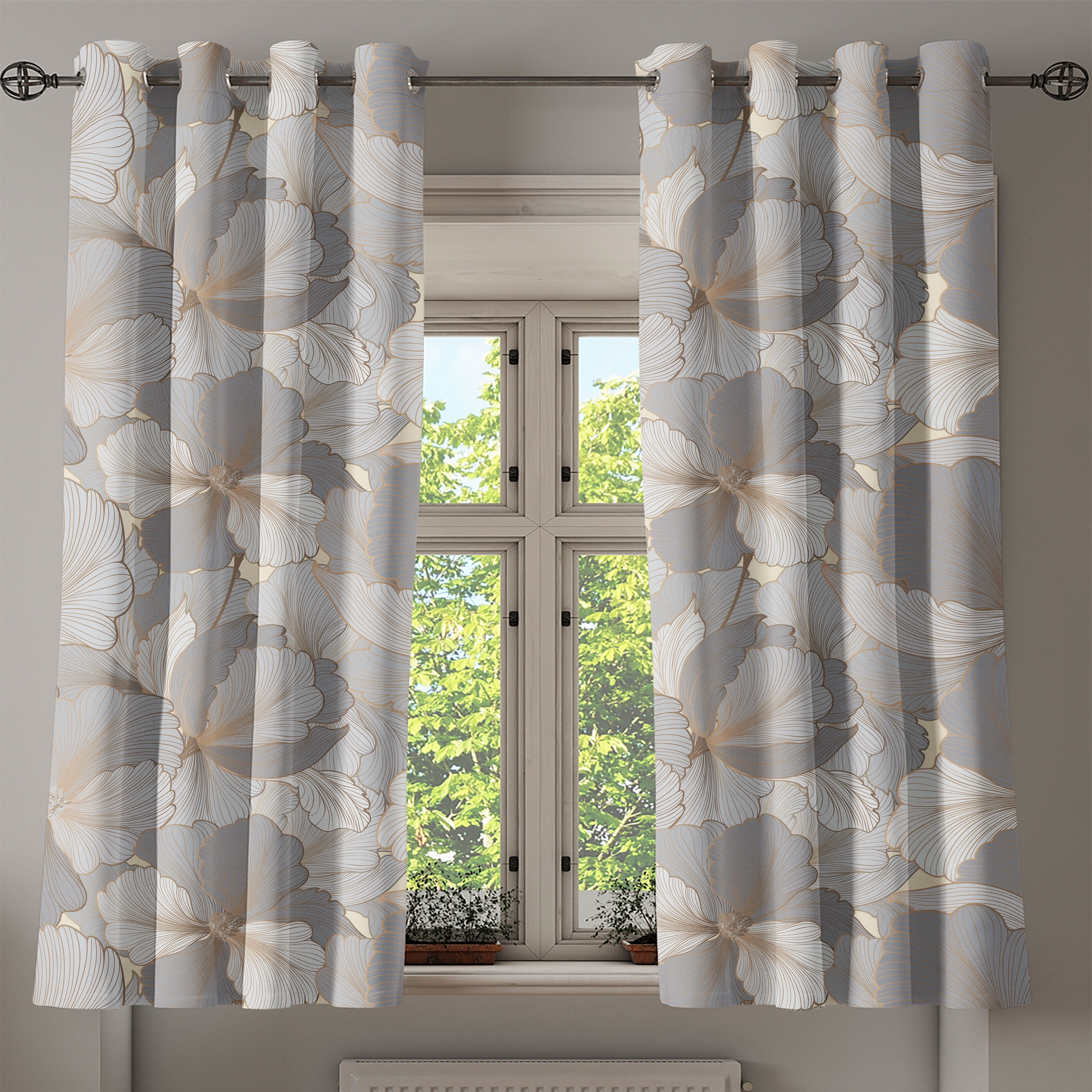 Petal Harmony Quilted Curtains NCU0NNT2444
