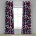 thumbnail image 1 of Ambesonne Floral Design Grommet Curtain, Nostalgic Hibiscus, 50"x120", Plum Deep Sky Blue, 1 of 1