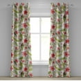 thumbnail image 1 of Ambesonne Floral Design Grommet Curtain, Simplistic Leaves Art, 50"x72", Pistachio Green Dark Pink, 1 of 1