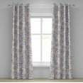 thumbnail image 1 of Ambesonne Floral Design Grommet Curtain, Spring Chamomile Art, 50"x84", Blue Violet Peach and Cream, 1 of 1