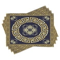 thumbnail image 1 of Ambesonne Floral Design Place Mats Set of 4, Retro Spring Meander, Standard Size, Indigo Yellow, 1 of 4