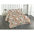 thumbnail image 1 of Ambesonne Floral Design Quilted Bedspread Set 3 Pcs, Autumn Delicate Bloom, King, Burnt Orange Paprika Ecru, 1 of 1