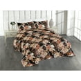 thumbnail image 1 of Ambesonne Floral Design Quilted Bedspread Set 3 Pcs, Garden Spring Flowers, King, Coral Blush Paprika, 1 of 4