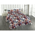 thumbnail image 1 of Ambesonne Floral Design Quilted Bedspread Set 3 Pcs, Modern Jungle Roses, Twin, Raspberry Quartz Coral, 1 of 4