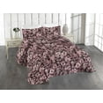 thumbnail image 1 of Ambesonne Floral Design Quilted Bedspread Set 3 Pcs, Music Sound Writing, Twin, Pale Pink Charcoal Grey, 1 of 4