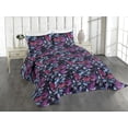 thumbnail image 1 of Ambesonne Floral Design Quilted Coverlet 3 Pcs, Grunge Lilac Pattern, Queen Size, Magenta Pale Purple Plum, 1 of 4