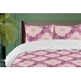 thumbnail image 1 of Ambesonne Floral Down Alternative Quilt Comforter, Checkered Rose Square Print, Full, Rose Pale Fuchsia, 1 of 5