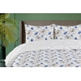 thumbnail image 1 of Ambesonne Floral Down Alternative Quilt Comforter, Delicate Spring Flowers Art, King, Ceil Blue Coconut and White, 1 of 5
