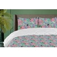 thumbnail image 1 of Ambesonne Floral Down Alternative Quilt Comforter, Psychedelic Jumble Flowers, Twin XL, Turquoise Blush and Eggshell, 1 of 5
