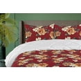 thumbnail image 1 of Ambesonne Floral Down Alternative Quilt Comforter, Retro Botanical Pattern Wild, Full, Ruby Amber Grey Teal, 1 of 5