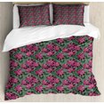 thumbnail image 1 of Ambesonne Floral Duvet Cover Set, Birds Sketch Flowers Art, 2-Calking, Pink Laurel Green, 1 of 7