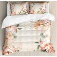 thumbnail image 1 of Ambesonne Floral Duvet Cover Set, Blooming Hydrangea Flowers, King, Reseda Green Salmon, 1 of 6