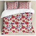 thumbnail image 1 of Ambesonne Floral Duvet Cover Set, Blooming Red Poppies, 2-Calking, Multicolor, 1 of 7