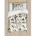 thumbnail image 1 of Ambesonne Floral Duvet Cover Set, Doodle Leaves Earth Tone, Twin, Dark Taupe Coconut, 1 of 3