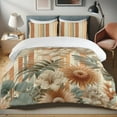 thumbnail image 1 of Ambesonne Floral Duvet Cover Set, Exotic Wild Flowers Boho Art, Calking, Amber Laurel Green Beige, 1 of 4
