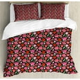 thumbnail image 1 of Ambesonne Floral Duvet Cover Set, Painted Tulips Spring Theme, 2-Calking, Charcoal Grey Multicolor, 1 of 3