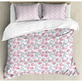 thumbnail image 1 of Ambesonne Floral Duvet Cover Set, Romantic Style Flowers Art, 2-Calking, Pale Blue Multicolor, 1 of 7