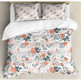 thumbnail image 1 of Ambesonne Floral Duvet Cover Set, Shabby Nature Botanical, Calking, Almond Green Salmon, 1 of 3