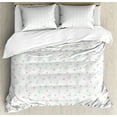 thumbnail image 1 of Ambesonne Floral Duvet Cover Set, Soft Fresh Apples Flowers, 2-Calking, Pastel Green Rose, 1 of 3