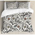 thumbnail image 1 of Ambesonne Floral Duvet Cover Set, Spring Foliage Ethnic, 2-Calking, Cream Grey, 1 of 7