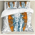 thumbnail image 1 of Ambesonne Floral Duvet Cover Set, Surfboard and, 2-Calking, Slate Blue Pale Grey, 1 of 7