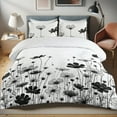 thumbnail image 1 of Ambesonne Floral Duvet Cover Set, Thistles and Flowers Grunge, Twin, Off White Charcoal Grey, 1 of 4