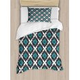 thumbnail image 1 of Ambesonne Floral Duvet Cover Set, Victorian Antique Style, Twin, Black Aqua White, 1 of 3