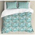 thumbnail image 1 of Ambesonne Floral Duvet Cover Sets, Abstract Roses Design, 2-King, Sea Blue Multicolor, 1 of 7