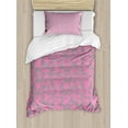thumbnail image 1 of Ambesonne Floral Duvet Cover Sets, Big Grey Flowers Petals, 2-Twin, Pink and Grey, 1 of 4