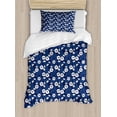 thumbnail image 1 of Ambesonne Floral Duvet Cover Sets, Blooming Clove Flowers Art, 2-Twin, Night Blue Cream, 1 of 4