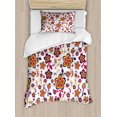 thumbnail image 1 of Ambesonne Floral Duvet Cover Sets, Blooming Flower Pattern, 2-Twin, Yellow Purple Magenta, 1 of 4