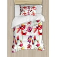 thumbnail image 1 of Ambesonne Floral Duvet Cover Sets, Blooming Tulip Poppy, 2-Twin, Red White, 1 of 2