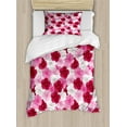 thumbnail image 1 of Ambesonne Floral Duvet Cover Sets, Blossom Common Mallow Flower, 2-Twin, Pink Raspberry White, 1 of 4