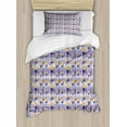thumbnail image 1 of Ambesonne Floral Duvet Cover Sets, Chrysanthemum Pattern, 2-Twin, Indigo Earth Yellow, 1 of 4