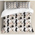 thumbnail image 1 of Ambesonne Floral Duvet Cover Sets, Exotic Tropical Petals, 2-King, Tan Ivory Seal Brown, 1 of 3