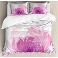 thumbnail image 1 of Ambesonne Floral Duvet Cover Sets, Fantasy World Feminine Style, 2-King, Fuchsia White, 1 of 7