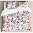 thumbnail image 1 of Ambesonne Floral Duvet Cover Sets, Flowers Berries, 2-Queen, Dark Coral Aqua, 1 of 7