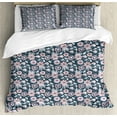 thumbnail image 1 of Ambesonne Floral Duvet Cover Sets, Garden Scene in Pastel Tones, 2-King, Slate Blue Pink, 1 of 6